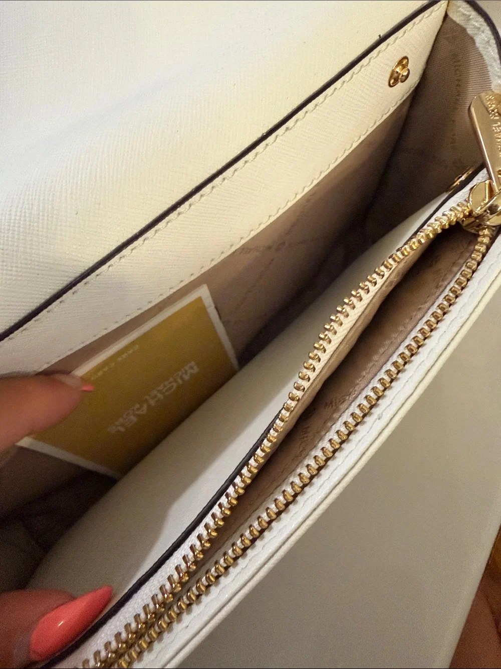 NWT MICHAEL KORS Cream White Crossbody Bag with Gold Hardware